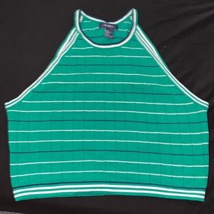 Green and blue crop top